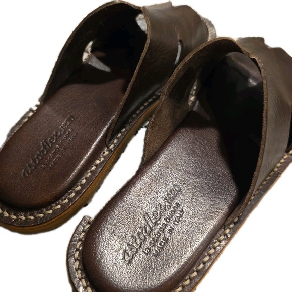 NICE Astorflex Haichflex Brown Leather Sandals Size 44 Made In Italy Vera Pelle main image 6